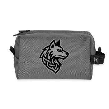 Wolf Kopf Wikinger - Recycelte Kulturtasche - Anthrazit - Vorne