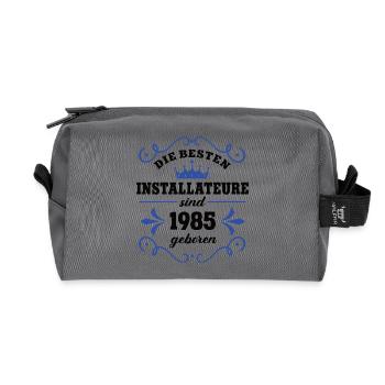 Anniversaire du plombier Né en 1985 Collègue né - Trousse de toilette en tissu recyclé - anthracite - Devant