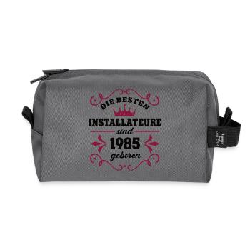 Anniversaire du plombier Né en 1985 Collègue - Trousse de toilette en tissu recyclé - anthracite - Devant