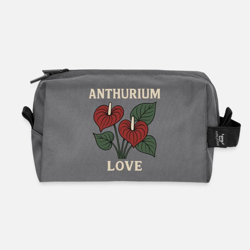 Anthurium Love - Recycelte Kulturtasche - Anthrazit