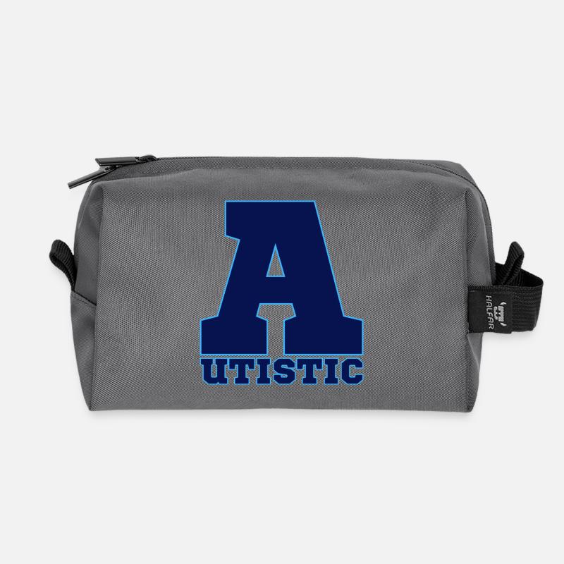 autistic - Recycled Toiletry Zip Bag - anthracite