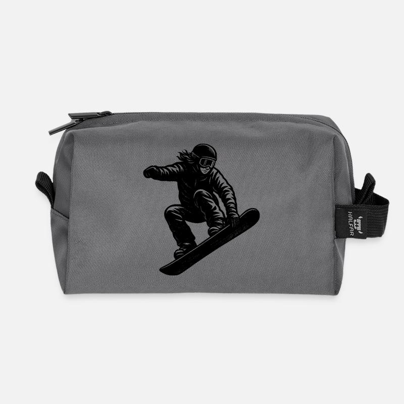 Snowboard Motiv das sofort wirkt - Recycelte Kulturtasche - Anthrazit