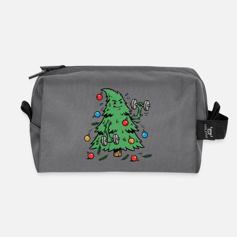 Train hard, decorate harder - Recycelte Kulturtasche - Anthrazit