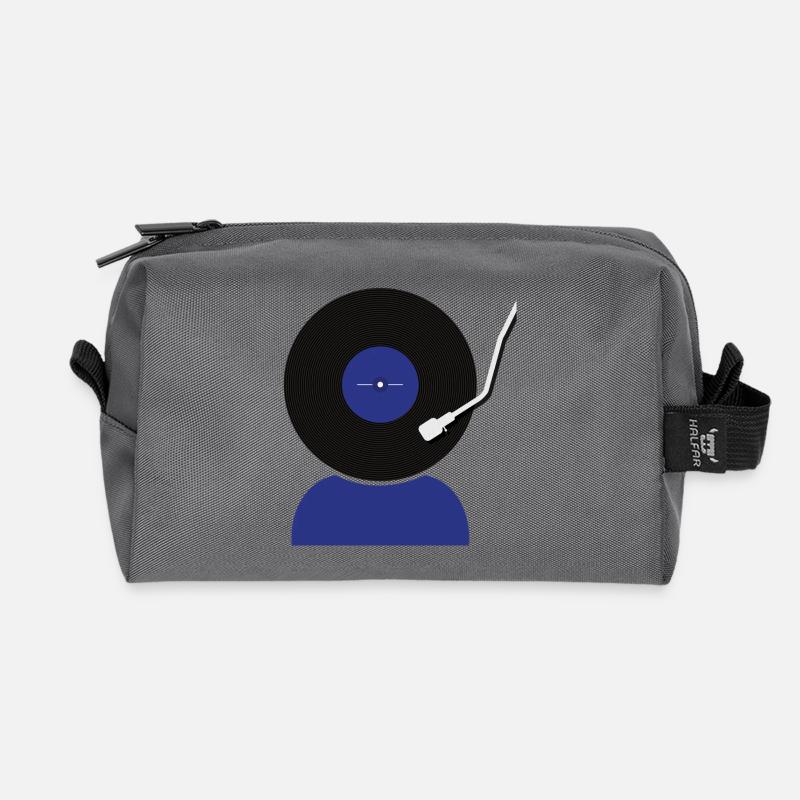 Schallplatten Kopf - Recycelte Kulturtasche - Anthrazit