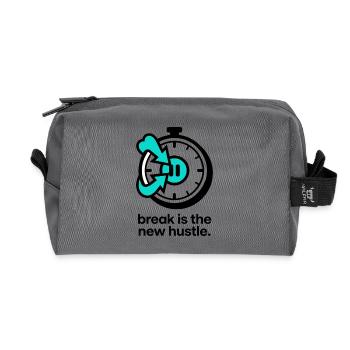 break is the new hustle - Recycelte Kulturtasche - Anthrazit - Vorne