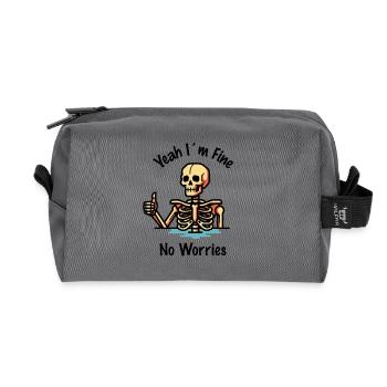 In fine no worries - Recycled Toiletry Zip Bag - anthracite - Front