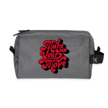 Faites votre amour un script rétro - Trousse de toilette en tissu recyclé - anthracite - Devant
