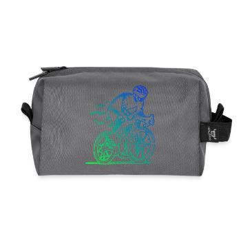 Iconic road bike motif - Recycled Toiletry Zip Bag - anthracite - Front