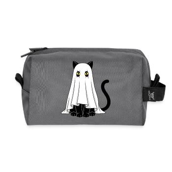 Ghost Cat Veil Ghost - Recycled Toiletry Zip Bag - anthracite - Front