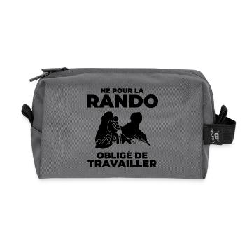 Guadeloupe Hiker Gift - Gwada Hiking T-Shirt - Recycled Toiletry Zip Bag - anthracite - Front