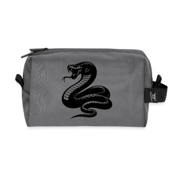 Snake Python Silhouette - Recycled Toiletry Zip Bag - anthracite - Front