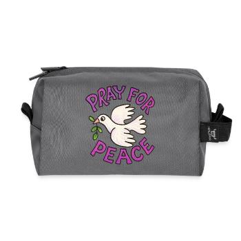 Peace Dove Olive Prayer - Recycled Toiletry Zip Bag - anthracite - Front