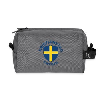 Kristianstad Shield with Golden Cross - Recycled Toiletry Zip Bag - anthracite - Front