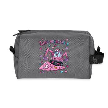 Princesse des Sables : Excavatrice rose - Trousse de toilette en tissu recyclé - anthracite - Devant