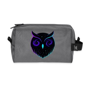 Chouette Cosmique Galaxie Rapace Nocturne - Trousse de toilette en tissu recyclé - anthracite - Devant