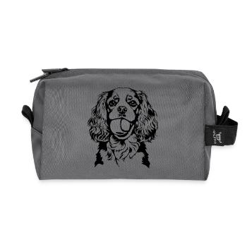 Cavalier King Charles Spaniel Ball Hunde Wilsigns - Recycelte Kulturtasche - Anthrazit - Vorne