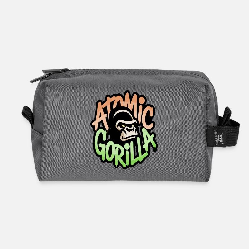 Grafiti sur le gorille atomique - Trousse de toilette en tissu recyclé - anthracite