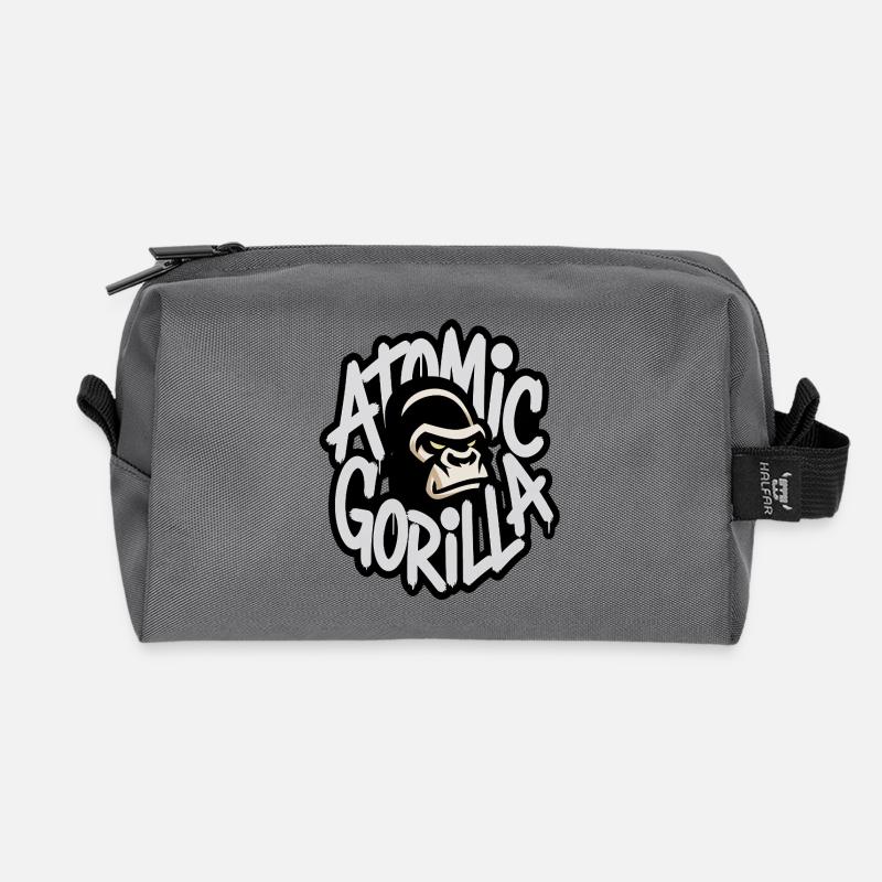 Emblème graffiti du gorille atomique - Trousse de toilette en tissu recyclé - anthracite