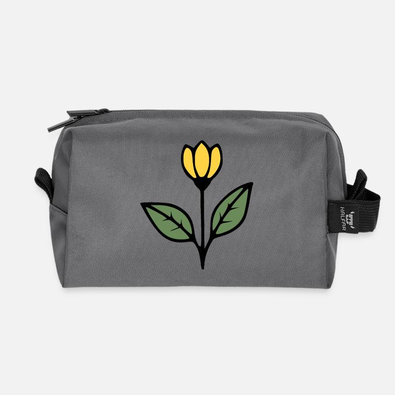  Blume Tulpe Blumen Blüte Geschenkidee Mutter  - Recycelte Kulturtasche - Anthrazit