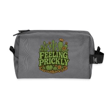 Cactus Pride: Feeling Prickly - Recycled Toiletry Zip Bag - anthracite - Front