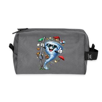 Ouragan avec lunettes de soleil - Trousse de toilette en tissu recyclé - anthracite - Devant