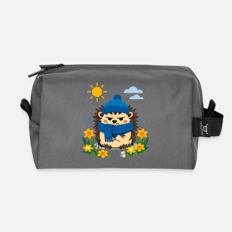 Frühling? Nicht bestellt! - Recycelte Kulturtasche - Anthrazit