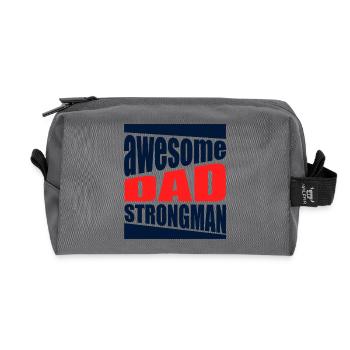 Strongman Dad Awesome Power Shirt - Recycled Toiletry Zip Bag - anthracite - Front