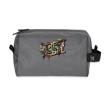Street Rebel Camouflage Graffiti Statement - Recycled Toiletry Zip Bag - anthracite - Front