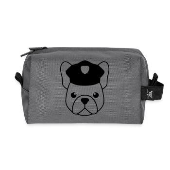 Frenchie Polizist Cop Kopf - Recycelte Kulturtasche - Anthrazit - Vorne