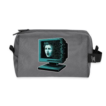 Retro-Computer Schrecken-  Retroglitch KI - Recycelte Kulturtasche - Anthrazit - Vorne