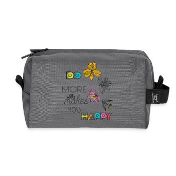 Be Happy - Recycled Toiletry Zip Bag - anthracite - Front
