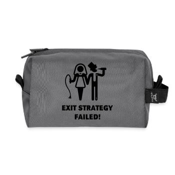 Exit Strategy Failed! (JGA Bräutigam Game Over B) - Recycelte Kulturtasche - Anthrazit - Vorne