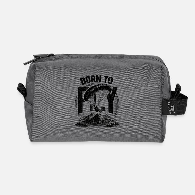 Born to FLY - Paragliding  - Recycelte Kulturtasche - Anthrazit