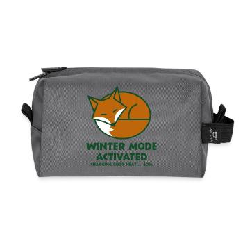 Winter Fox Activated - Recycled Toiletry Zip Bag - anthracite - Front