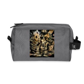 Surrealism Chess - Recycled Toiletry Zip Bag - anthracite - Front