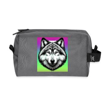 Wolf - Recycled Toiletry Zip Bag - anthracite - Front