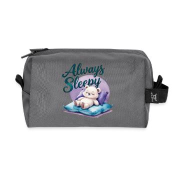 Cute Polar Bear is always sleepy 1 - Recycled Toiletry Zip Bag - anthracite - Front