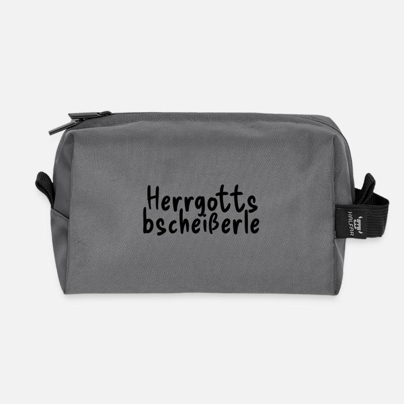 Herrgottsbscheißerle - Recycelte Kulturtasche - Anthrazit