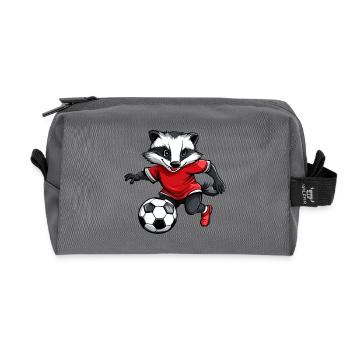 Soccer Badger Red - Recycled Toiletry Zip Bag - anthracite - Front