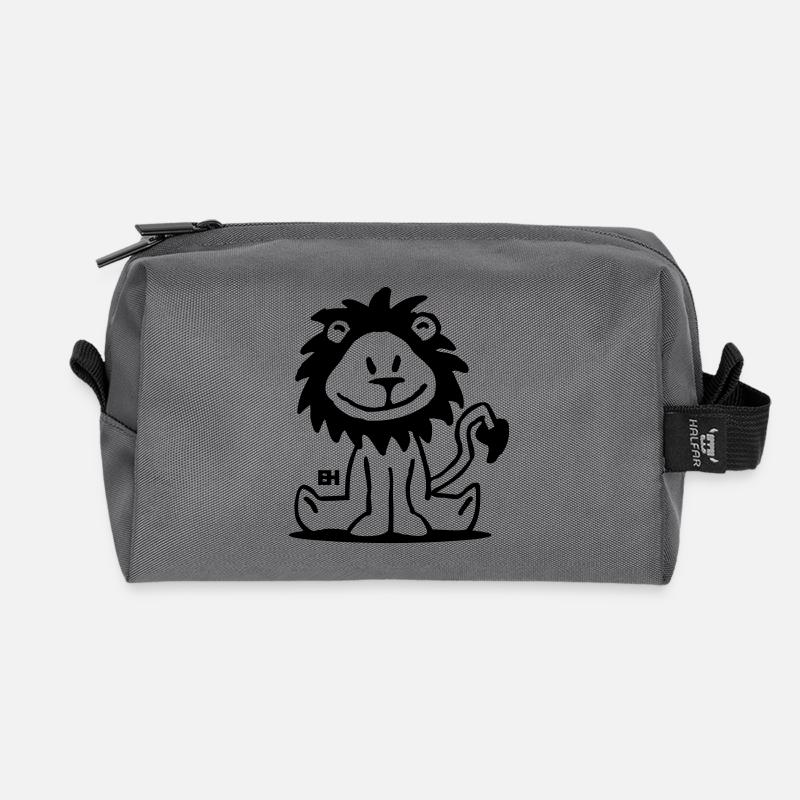 Löwe - Recycelte Kulturtasche - Anthrazit