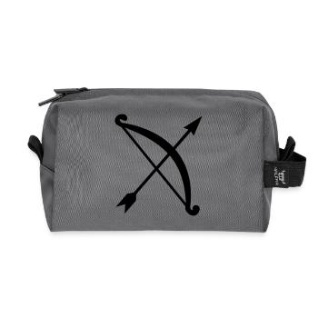bow and arrow - Recycled Toiletry Zip Bag - anthracite - Front
