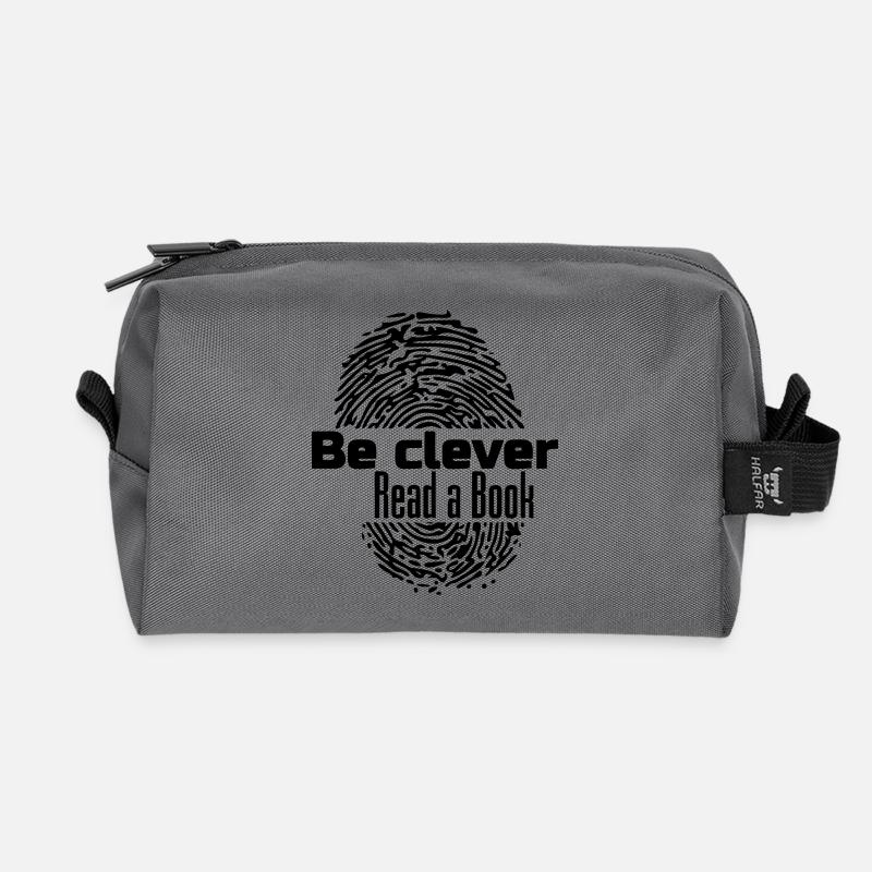 Be clever - Read a Book Buch Bücher Lesen Geschenk - Recycelte Kulturtasche - Anthrazit
