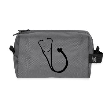 stetoscope profession - Recycled Toiletry Zip Bag - anthracite - Front