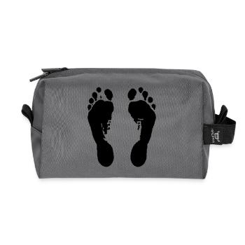 Footprints (barefoot) / Fußabdrücke (barfuß) / - Recycled Toiletry Zip Bag - anthracite - Front