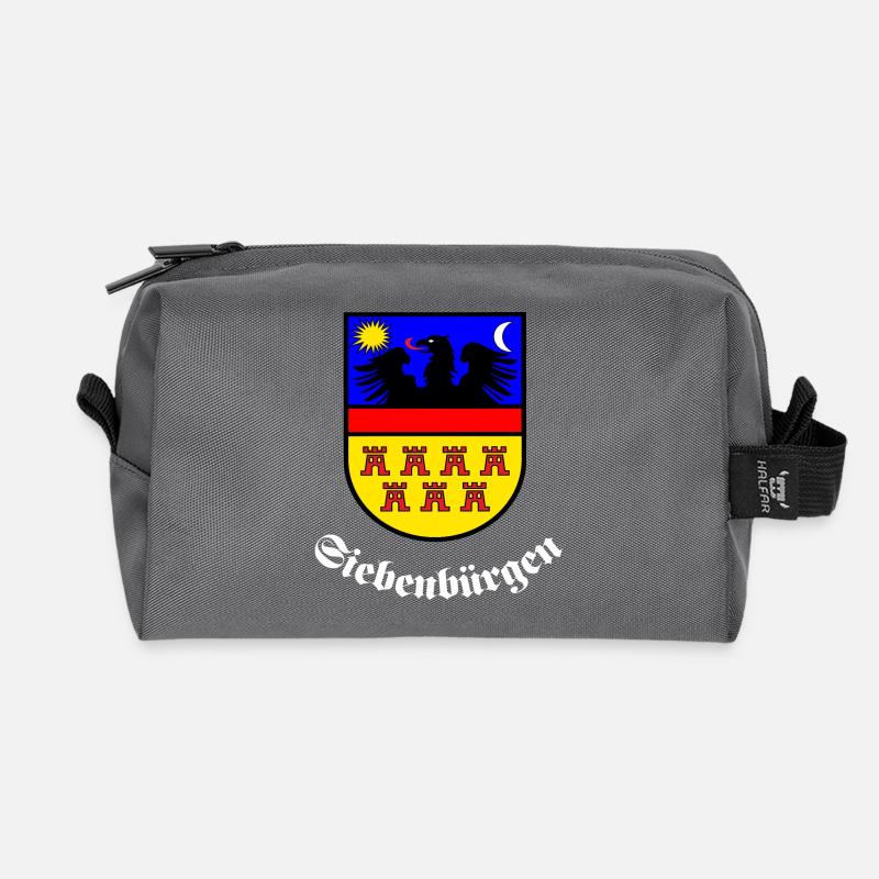 SIebenbürger-Sachsen Wappen "Siebenbürgen" W - Recycelte Kulturtasche - Anthrazit