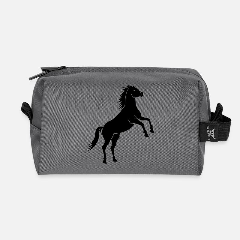 Pferd - Recycelte Kulturtasche - Anthrazit
