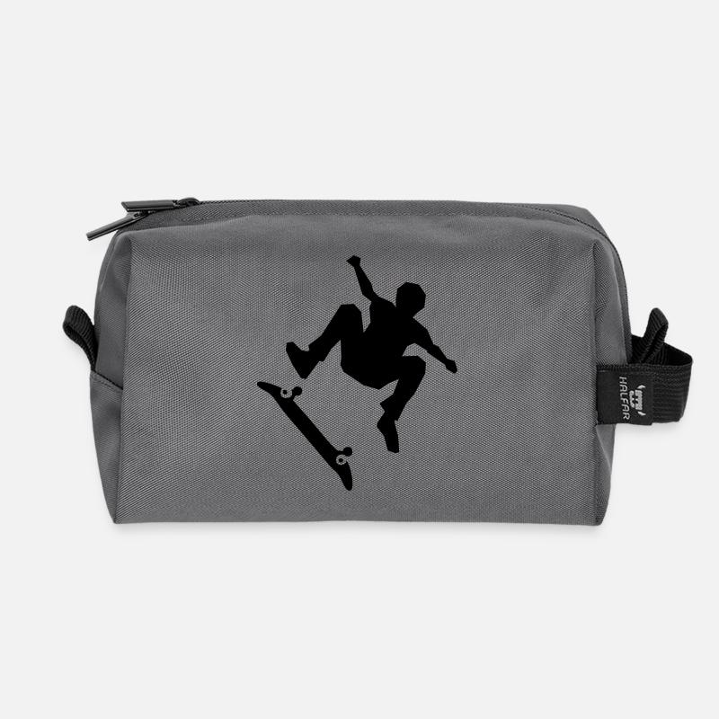 Skateboarder on skateboard - Recycelte Kulturtasche - Anthrazit