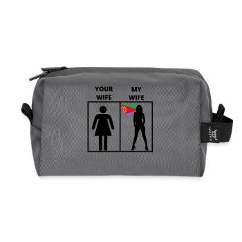 Eritrea gift my your wife - Recycled Toiletry Zip Bag - anthracite - Front