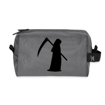 Sense Tod Silhouette Geschenk Halloween - Recycelte Kulturtasche - Anthrazit - Vorne