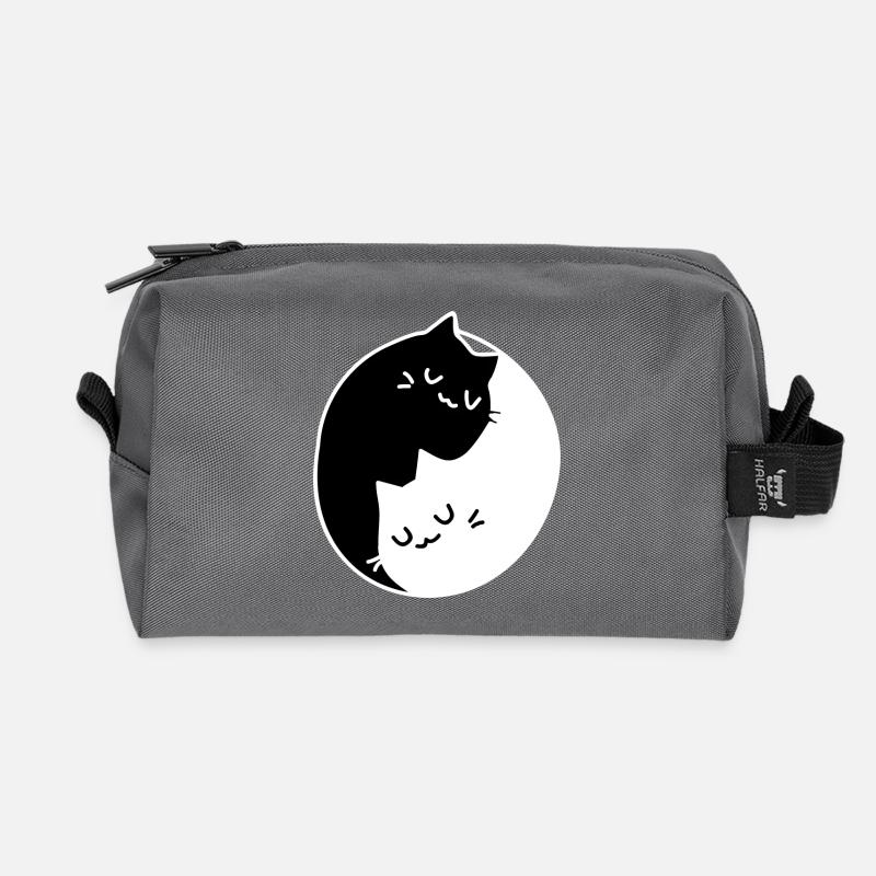 Ying Yang Katzen Geschenk Idee - Recycelte Kulturtasche - Anthrazit